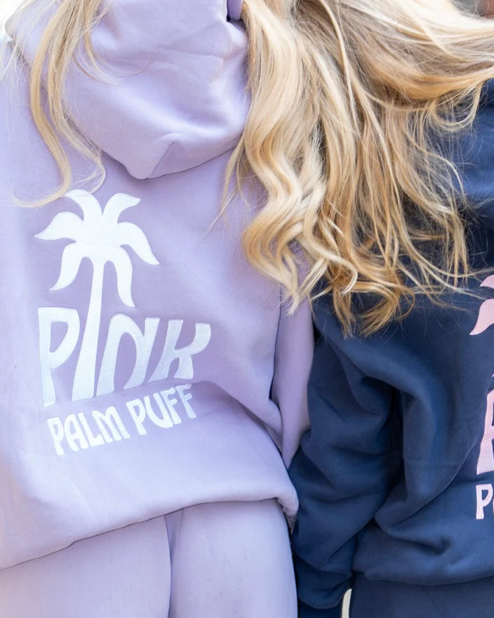 Pink Palm Classic Puff Hoodie in Orchid