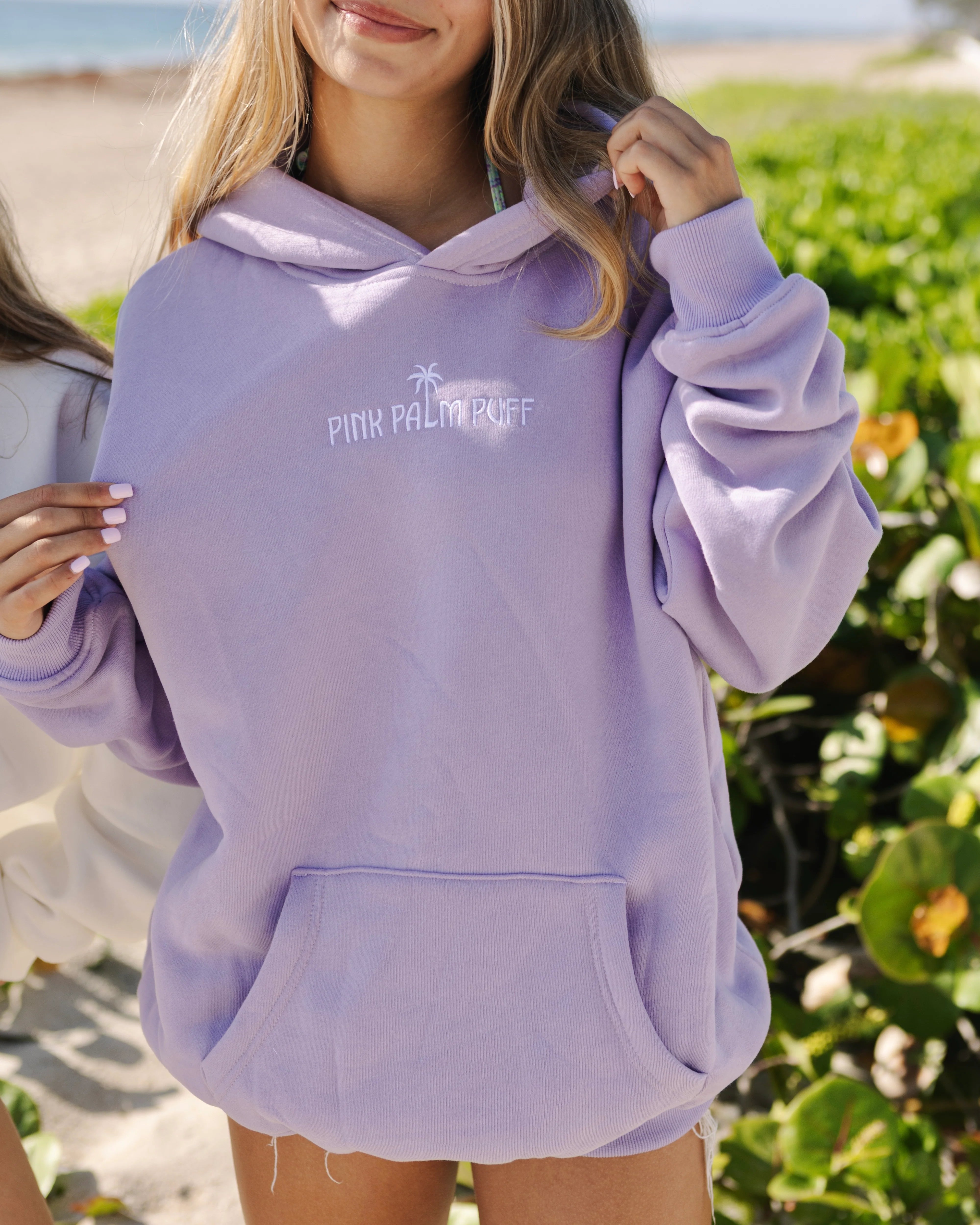 Pink Palm Classic Puff Hoodie in Orchid