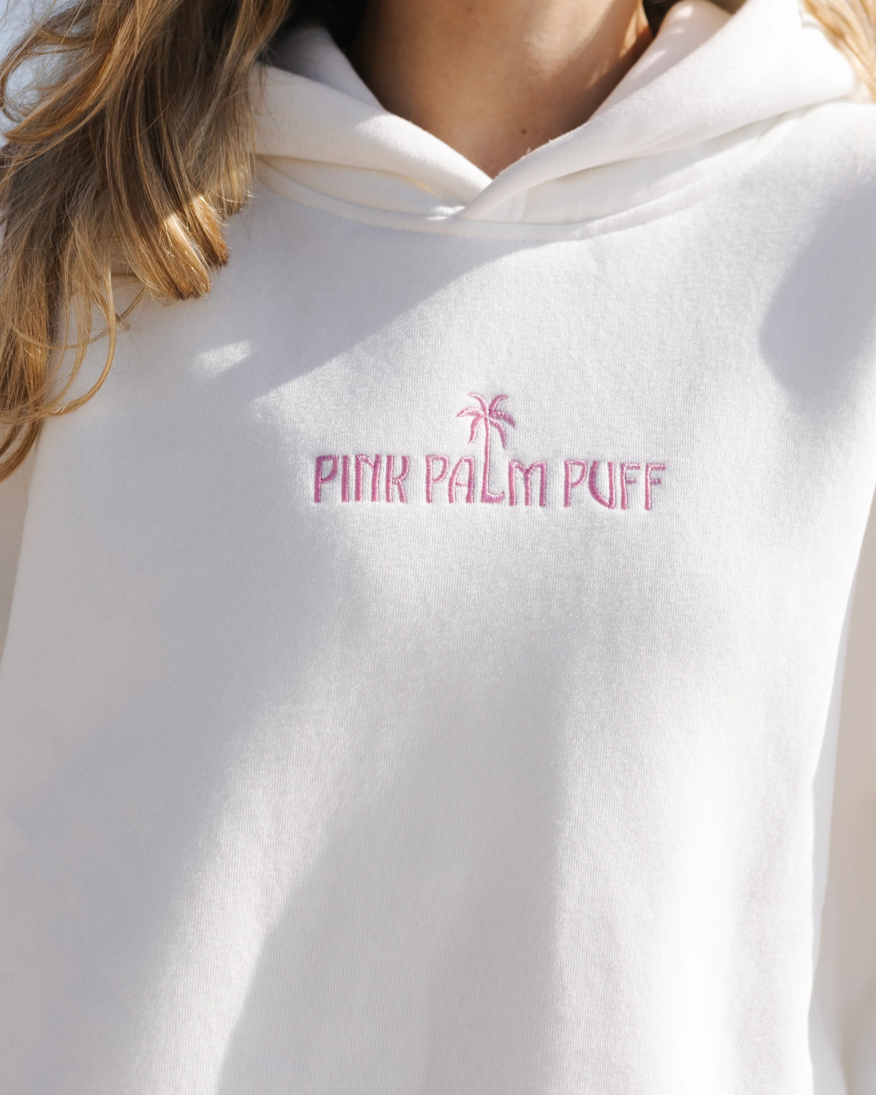 Pink Palm Classic Puff Hoodie in Pink Opal