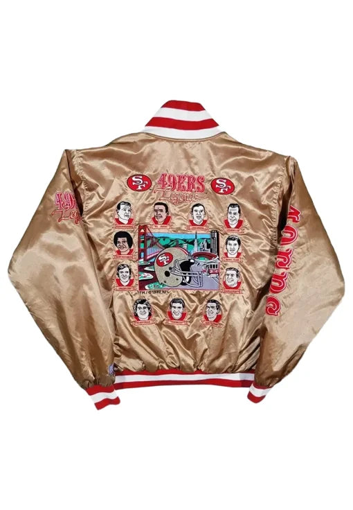 49ers Legends Gold Varsity Satin Jacket