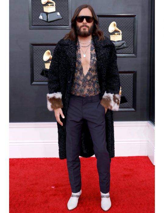 64th Annual Grammy Awards 2022 Jared Leto Black Coat