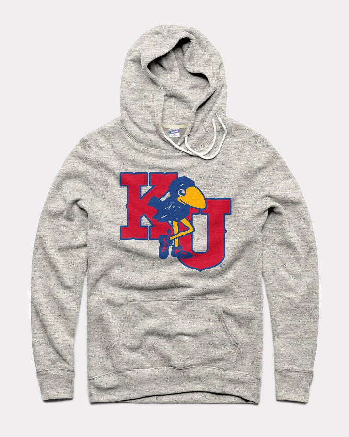 Athletic Grey Marching Jayhawks Hoodie