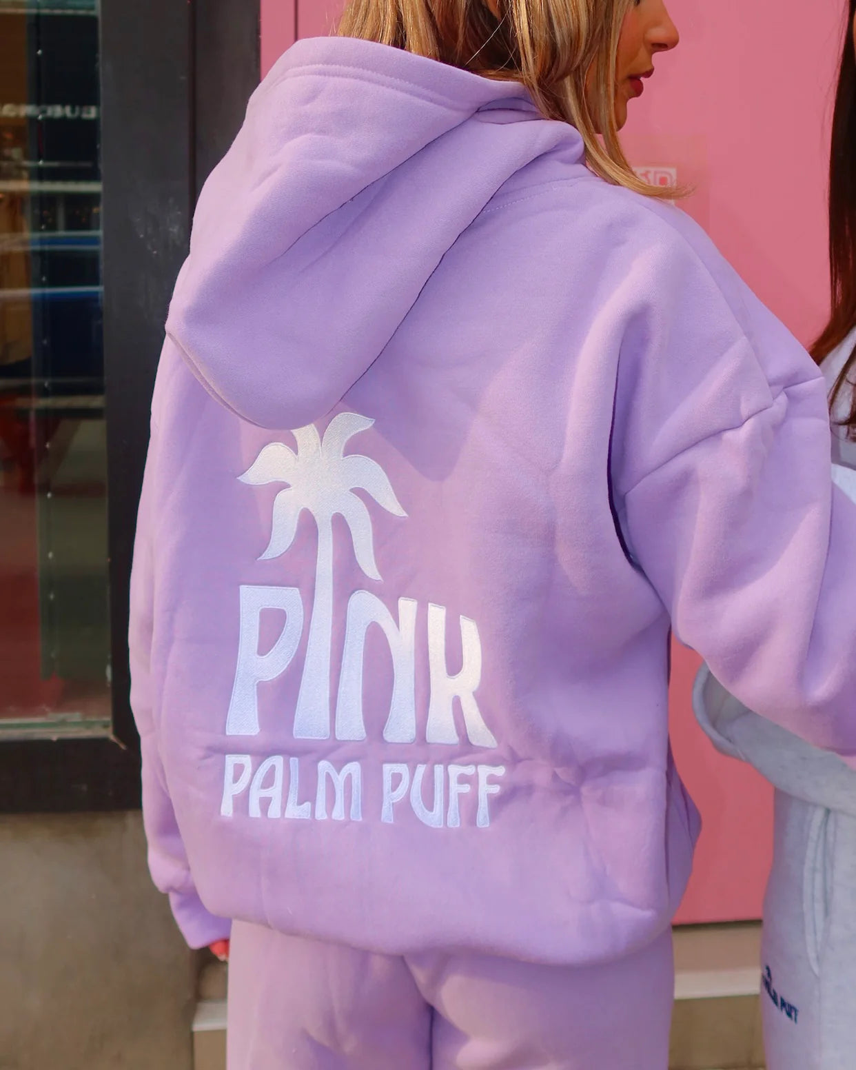 Pink Palm Classic Puff Hoodie in Orchid