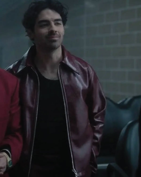 A Very Jonas Christmas Joe Jonas Burgundy Leather Jacket