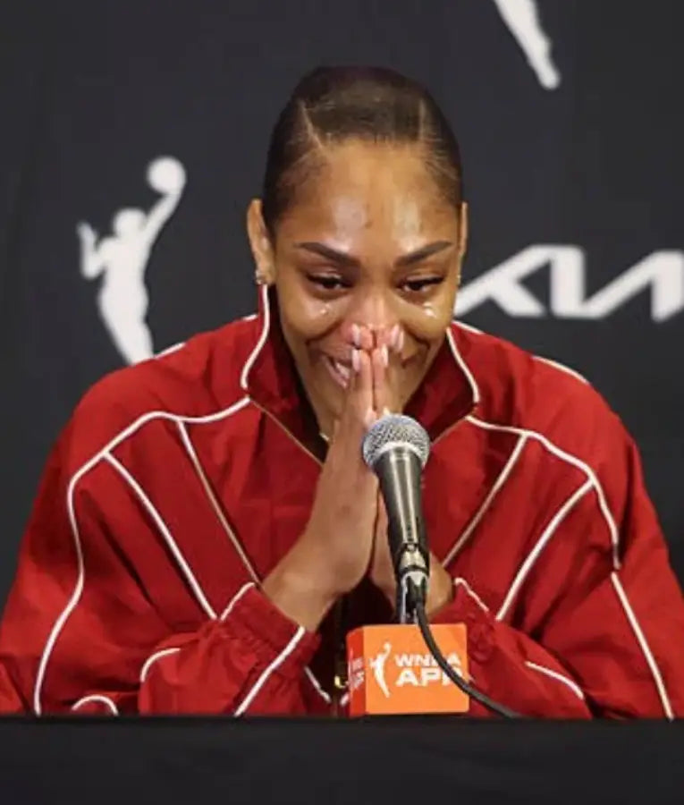 A’ja Wilson 2025 WNBA Playoffs Semifinal Red Jacket