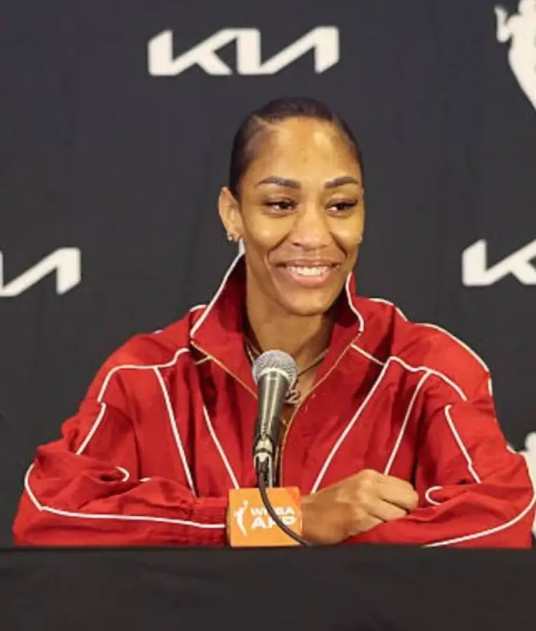 A’ja Wilson 2025 WNBA Playoffs Semifinal Red Jacket