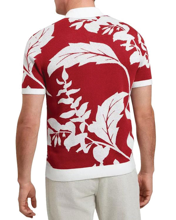 Access Daily 2025 Adam Roberts Red & White Floral Polo Shirt