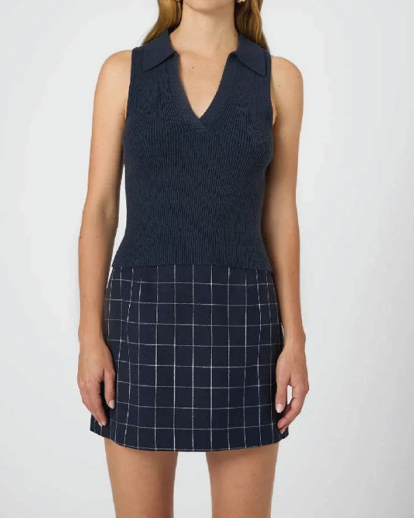 Access Daily 2025 Kit Hoover Collar Knit Sleeveless Top