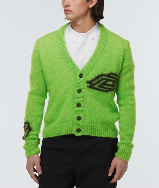 Access Daily 2025 Scott Evans Green Printed Cardigan