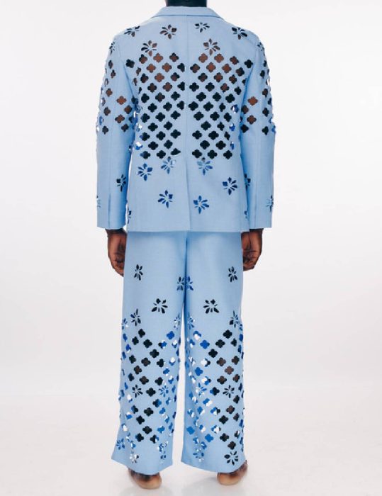 Access Hollywood Alan Cummings Blue Laser Cut Blazer