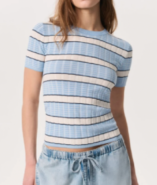 Access Hollywood 2025 Zuri Hall Striped Knit Top
