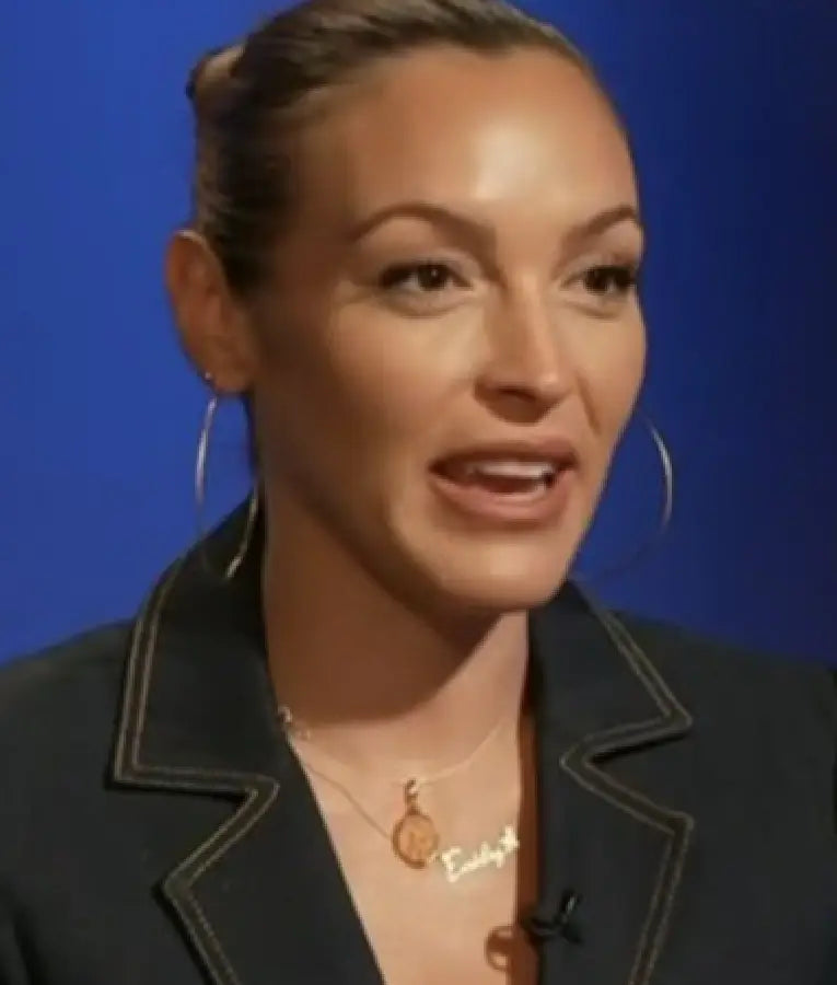 Access Hollywood 2025 Emily Orozco Denim Ruched Sleeve Blazer