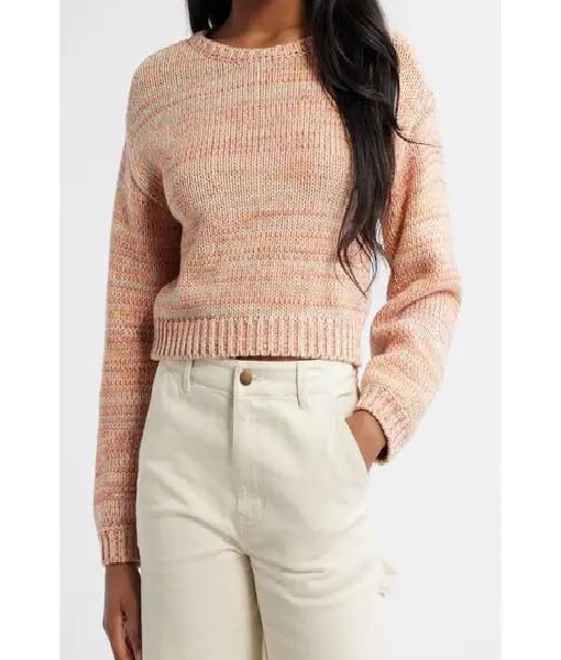 All American S07 Alexis Chikaeze Orange Space Dye Sweater