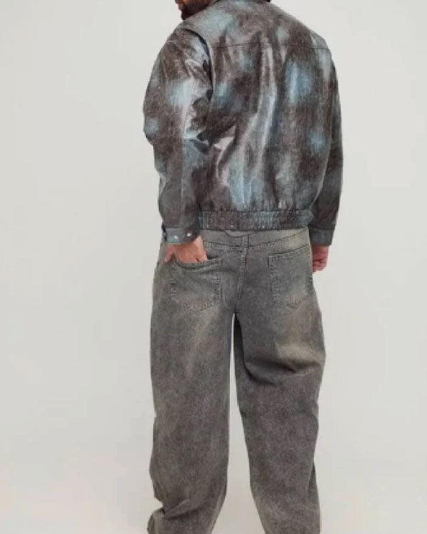 American Idol S23 Che Leather Look Bomber Jacket