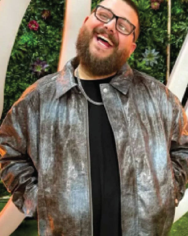 American Idol S23 Che Leather Look Bomber Jacket