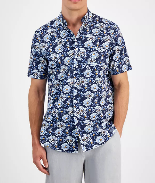 American Idol S23 Filo Blue Floral Shirt