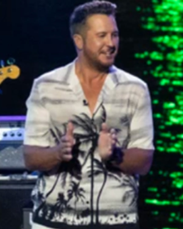 American Idol S23 Luke Bryan Palm Tree Print Shirt
