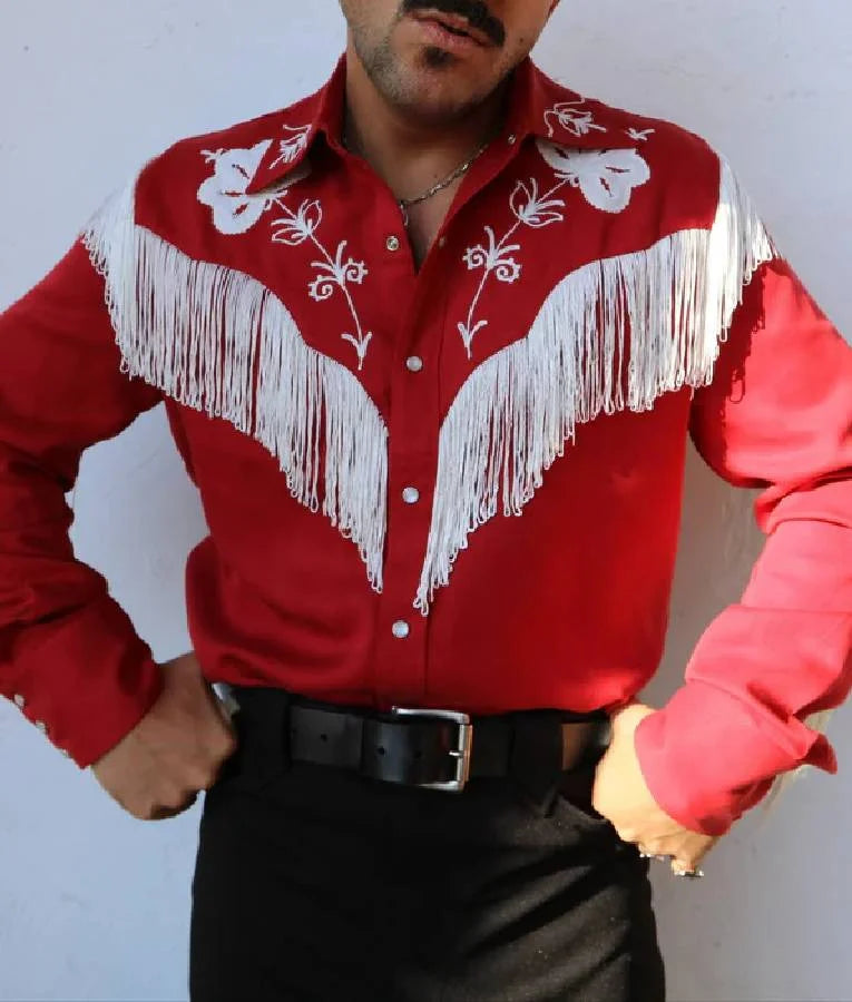 American Idol S23 Slater Nally Western Fringe Shirt