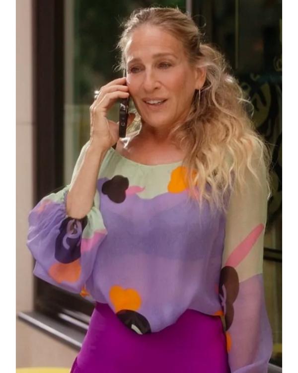 And Just Like That S03 Sarah Jessica Parker Floral Print Blouse
