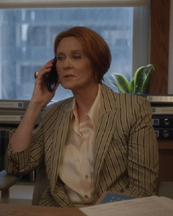 And Just Like That S03 Cynthia Nixon Striped Blazer