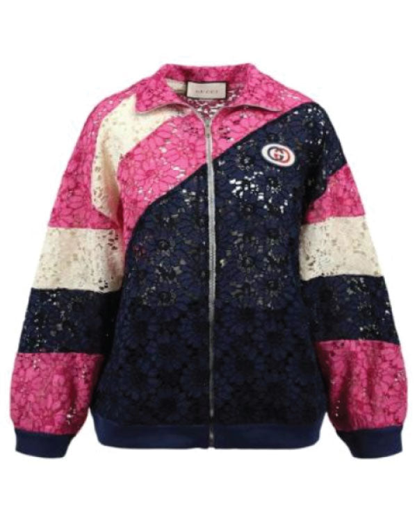 And Just Like That S03 Kristin Davis Lace Printed Bomber Jacket