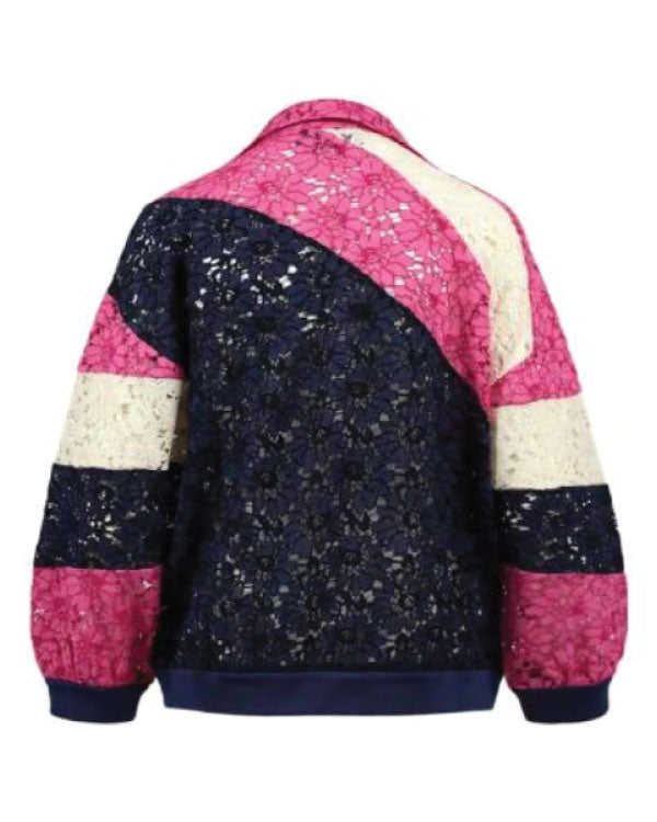 And Just Like That S03 Kristin Davis Lace Printed Bomber Jacket