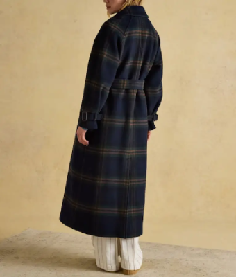 And Just Like That S03 Dolly Wells Checked Belted Coat