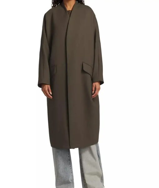 And Just Like That S03 Miranda Hobbes Khaki Cocoon Coat