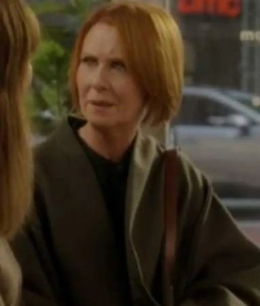 And Just Like That S03 Miranda Hobbes Khaki Cocoon Coat