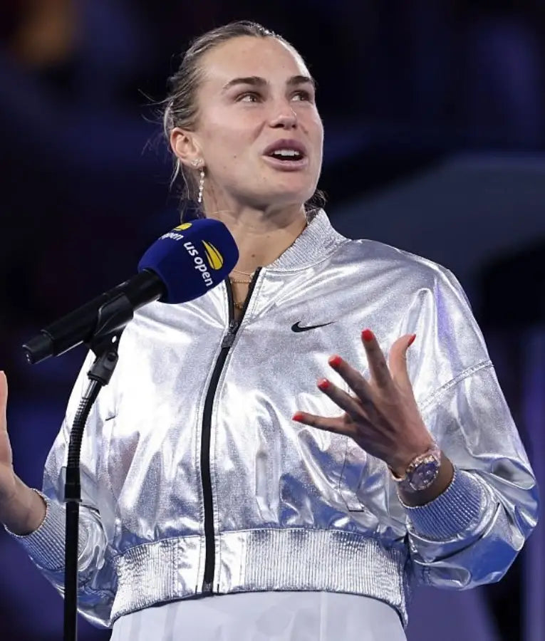 Aryna Sabalenka 2025 US Open Silver Crop Jacket