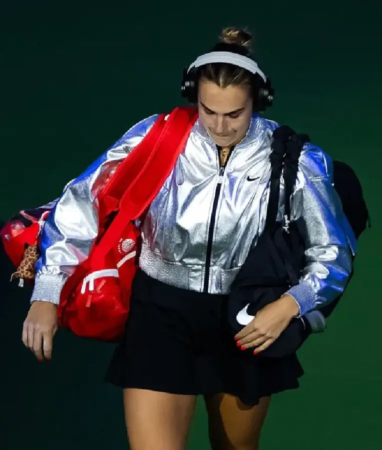 Aryna Sabalenka 2025 US Open Silver Crop Jacket