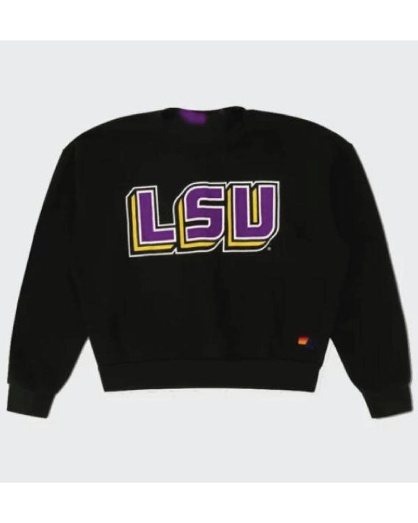 Aviator Nation x LSU Relaxed Crewneck Black Sweatshirt