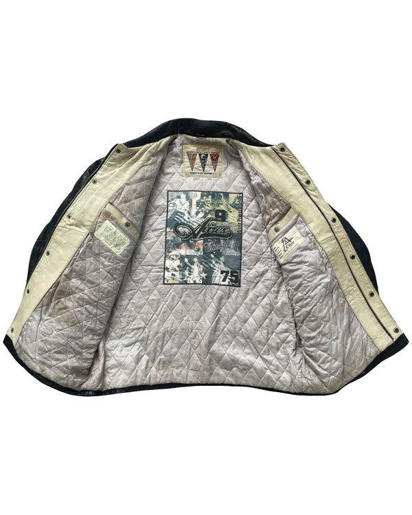 Avirex ATV Racing Leather Varsity Jacket