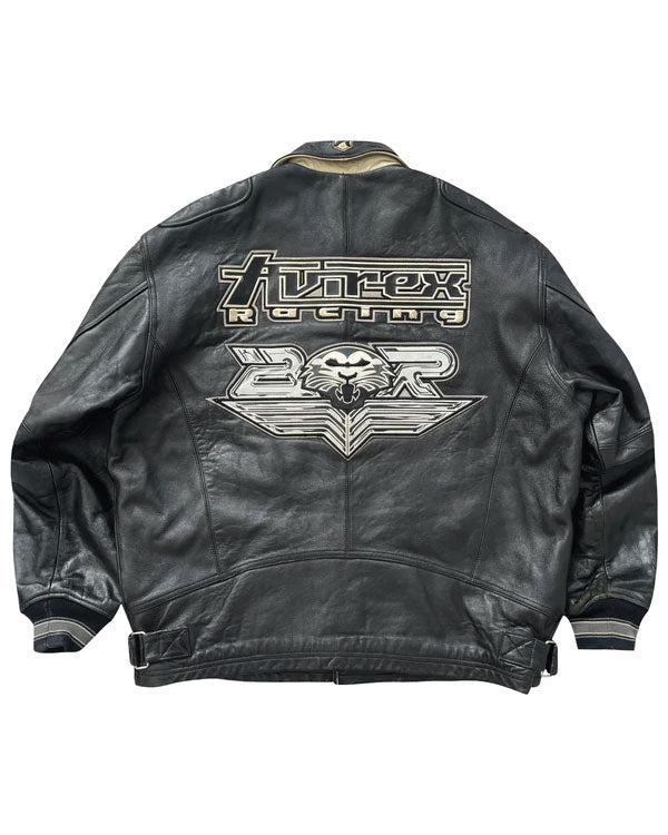 Avirex ATV Racing Leather Varsity Jacket