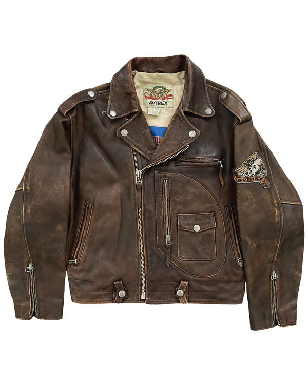 Avirex Leather Biker Motorcycle Jacket