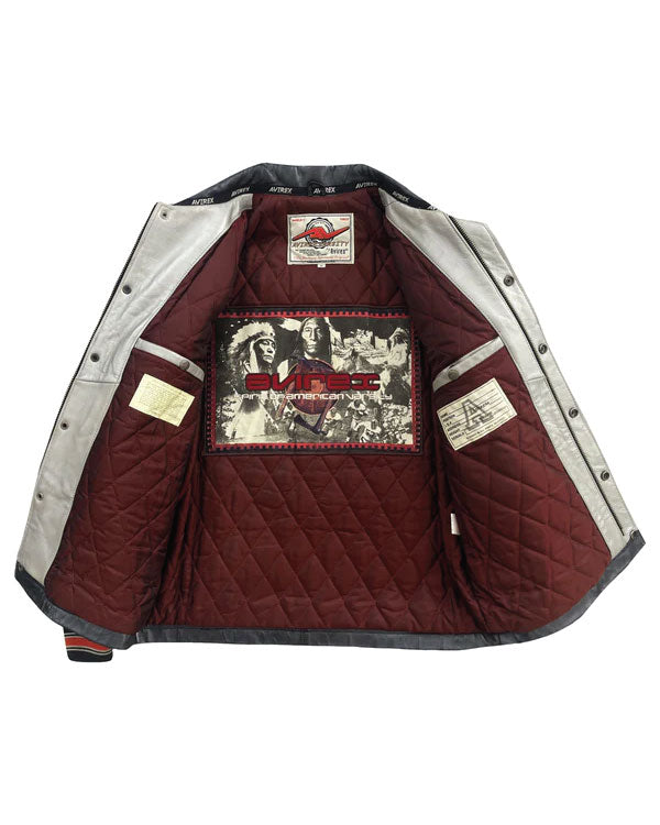 Avirex New York Basketball Leather Varsity Jacket