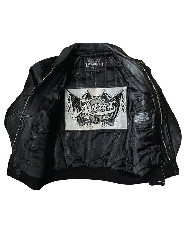 Avirex Spell Out Leather Varsity Jacket