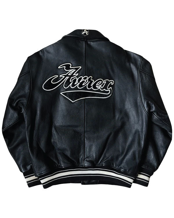 Avirex Spell Out Leather Varsity Jacket