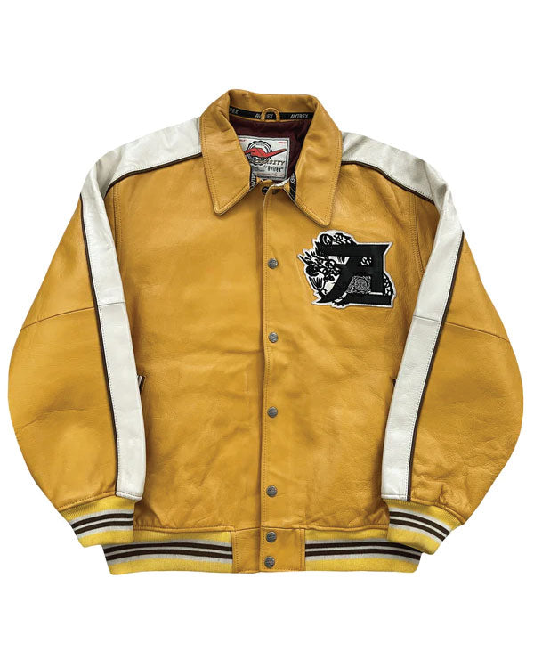 Avirex Twin Dragons Leather Varsity Jacket