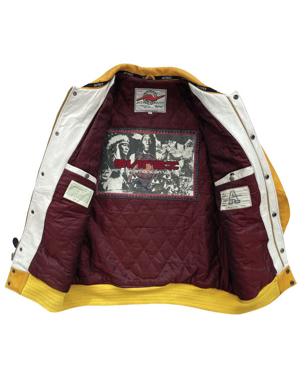 Avirex Twin Dragons Leather Varsity Jacket