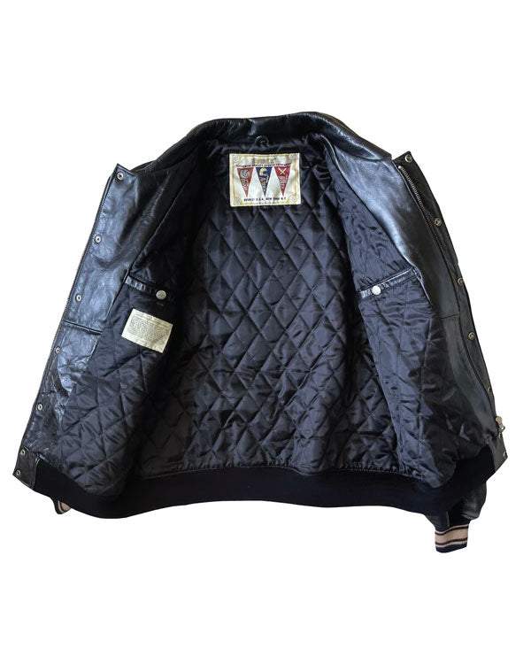 Avirex 'Speed Tigers' Leather Varsity Jacket