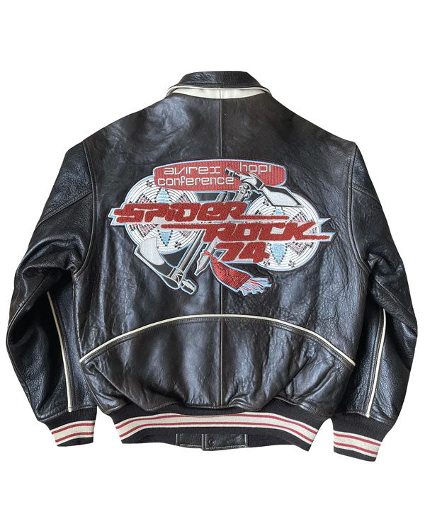 Avirex 'Spider Rock' Leather Varsity Jacket