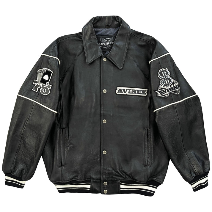 Avirex90sVintageHiRoller777BlackLeatherJacket