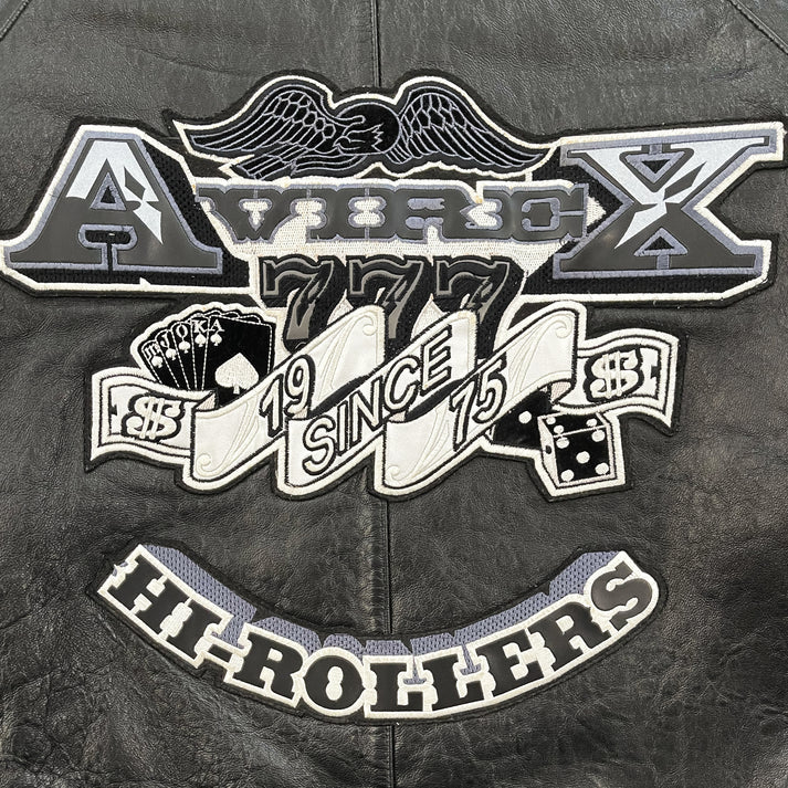 Avirex90sVintageHiRoller777BlackLeatherJacketss