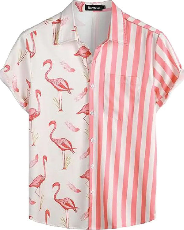 Bachelor In Paradise S10 Jesse Palmer Striped Flamingo Shirt