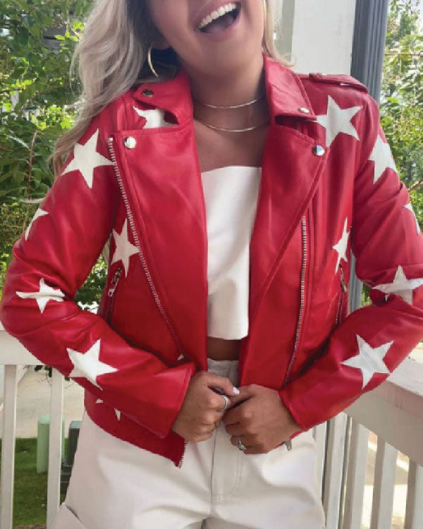 Battle Camp S01 Polly Brindle Leather Jacket