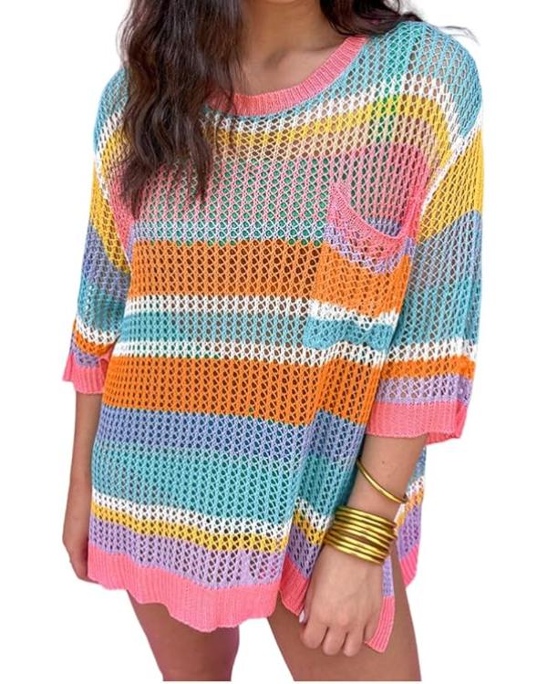 Baylen Out Loud S02 Baylen Dupree Rainbow Crochet Sweater