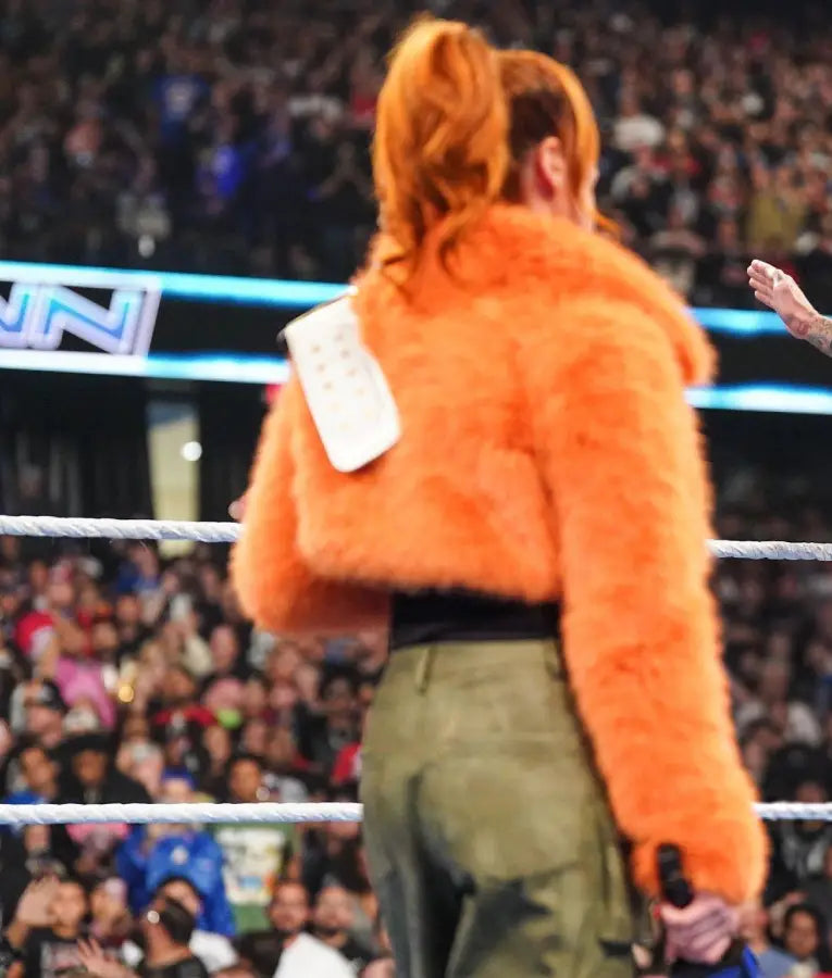 Becky Lynch SmackDown 2025 Fur Cropped Jacket