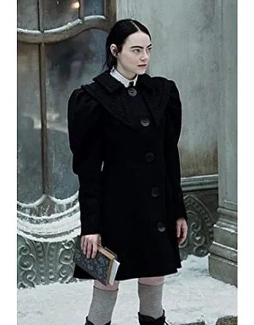 Poor Things 2023 Emma Stone Black Coat