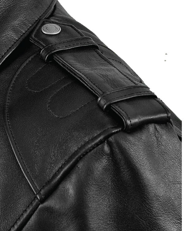 Deadwood Motorbike Black Leather Jacket